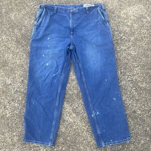 Carhartt Jeans Carpenter Painter Dungaree Fit Denim Work Pants 42x30 Paint Stain